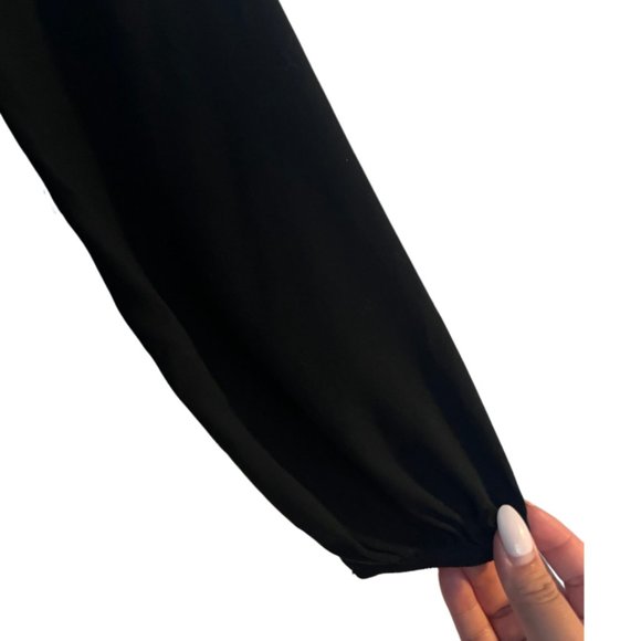 Wild Fable Puff Long Sleeve Double Ruched Dress, Black - Picture 7 of 9